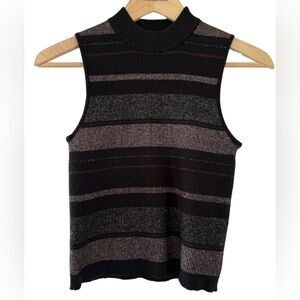 House of Harlow 1960 Metallic Knit Mock Neck Tank